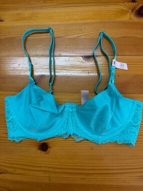32C victorias Secret Dream angels push-up without padding bra teal sea green NWT
